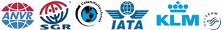 Logo ANVR, SGR, Calamiteitenfonds, IATA, KLM